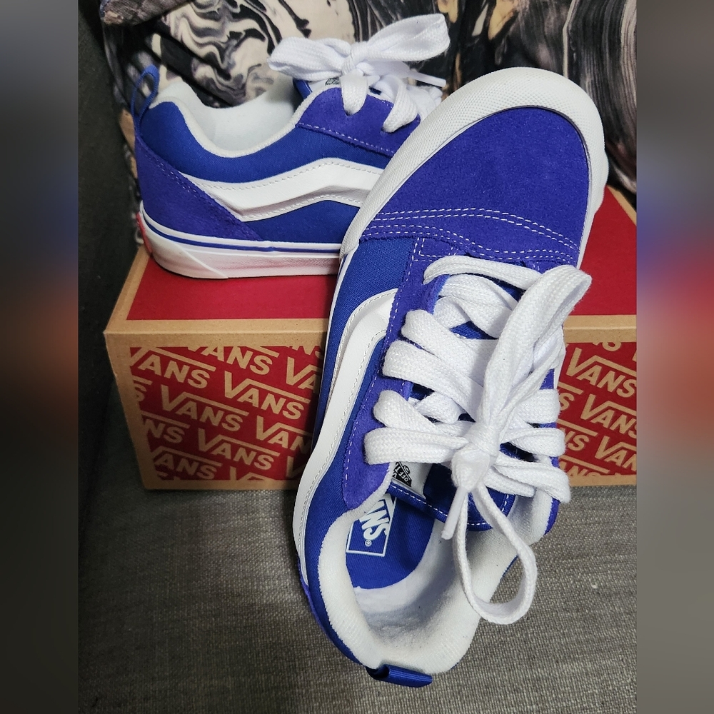 Vans Kids Blue and White Sneakers